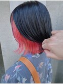 インナーカラー×ショートインナー×ピンク×イヤリングカラー
