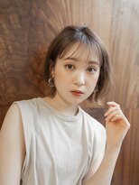 ガーデンヨコハマエスト(GARDEN YOKOHAMA est)&nbsp;ボブ　外ハネボブ　くびれヘア　切りっぱなしボブ　暗めカラー