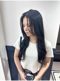 韓国前髪顔周り×ハッシュレイヤー　　縮毛矯正/丸型卵型