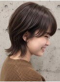 ハッシュカット×ショートボブ×ダークブラウン