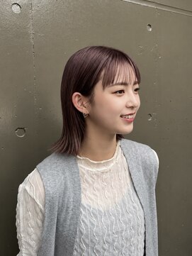プランツヘアー 切りっぱなしボブ×ラベンダーカラー