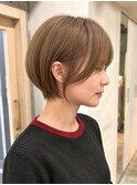 平日お得クーポンあり　カラー ボブ 前髪 ショート カラー 