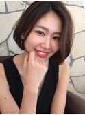 M.SLASH馬車道/かき上げワンレンボブ/ニュアンスカラー/抜け感