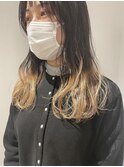 グラデーション/ブラック～ブロンド