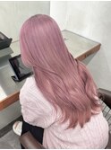 ピンクベージュ/髪質改善/ダブルカラー/ケアブリーチ/20代