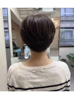 ピノ(pino.)&nbsp;マッシュショートチョコブラウンくせ毛カットショートボブ