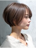 ☆ホワイトグレージュミニウルフデジタルパーマチェリーブラウン