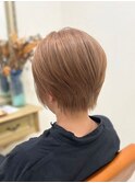 20代30代40代抜け感ショートレイヤーモカベージュハイトーン