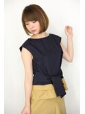 肩上ボブ大人可愛いボブひし形ボブアッシュベージュ