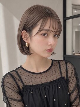 ユーフォリア 青山(Euphoria) 小顔丸みボブ◎ひし形シルエット大人可愛いミントベージュ