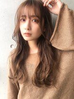 エレノア トーキョー 恵比寿(ELEANOAH TOKYO)&nbsp;レイヤーカット大人かわいい前髪ココアブラウンフリンジウェーブ