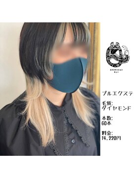 エクステンション キュー(extension Q) プルエクステ/ダイヤモンド毛質52cm(長さおへそ位)60本14,220円