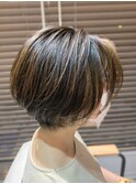 【GLASSI】大人かわいい小顔ショート★ハイライト★脱白髪染め