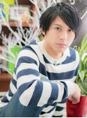 黒髪マットアッシュアシンメトリー束感ヘアc5北浦和20代30代40代