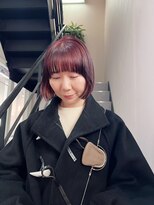 デイジードゥ(Daisy duex)&nbsp;ボブ フルバング　似合わせカット　レッドブラウン　イメチェン