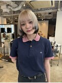 ホワイトベージュ×裾カラー
