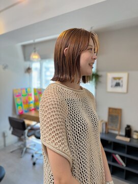 アンドチル 渋谷(AND CHILL) ぱつっとボブ/外ハネボブ/オレンジブラウン/ブリーチなし