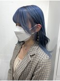 ダブルカラーブルーベージュカラーケアブリーチハイトーンカラー