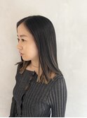 小森谷,黒髪インナーカラー,ボブルフ,小顔,ワンレンj44