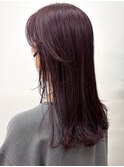 ブリーチなしダブルカラーラベンダーカラーピンク春カラーYUKI