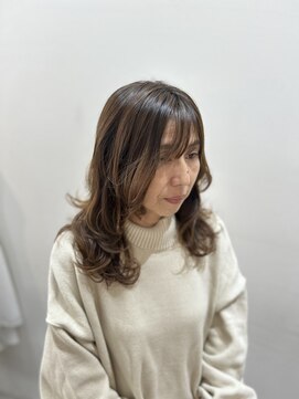 ヘアーライズ 池袋東口店(hair RISE) ダブルカラーハイライトデジタルパーマブラウン系ヘアーカラー