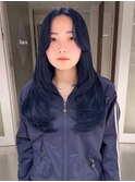 《袴田》ネイビーカラー/シャギーレイヤー