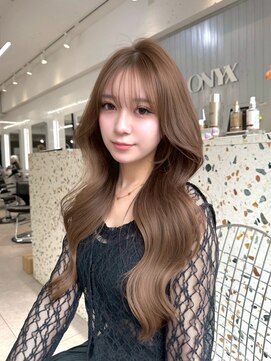 オニキス(ONYX) T116ブリーチなし韓国風ハッシュカットミルクティーベージュ
