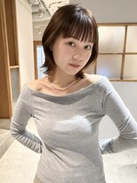 ラミエ バイ メルト 吉祥寺(lamie by melt)&nbsp;久保田)切りっぱなし外ハネボブブラウンベージュ秋冬カラー