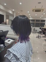 エムタニグチオーブ(M.TANIGUCHI o.r.b) ダブルカラー/インナーカラー/ウルフカット/パープルカラー