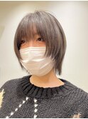ブリーチ１回でできるグレージュカラー/顔周りレイヤー