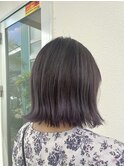 切りっぱなしボブ×ラベンダーグレージュ