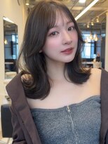 コート 青山(Cote)&nbsp;20代30代40代ひし形レイヤーふんわりミディアムブラウンカラー