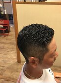 アイロンパーマ×サイドパート