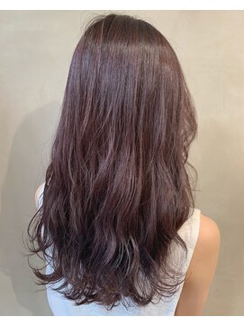 シェノン 西梅田(CHAINON) ピンクラベンダー、レイヤーロング、髪質改善、似合わせカット