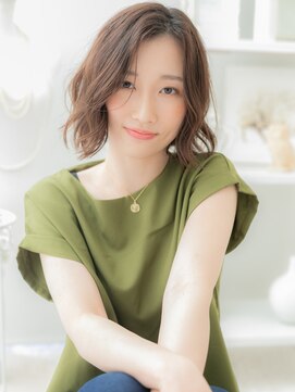 カバーヘア 上尾西口店(COVER HAIR) アシンメトリーかきあげ前髪くせ毛風小顔ボブa上尾20代30代40代