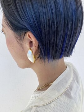 マフェ(mahae) 切りっぱなしショートブルー