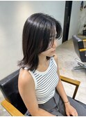 外ハネボブ レイヤーミディアム くびれボブ