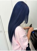 ケアブリーチ/ネイビーベージュ/セミロング