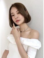 ボヌール 銀座並木通り店(Bonheur)&nbsp;【銀座有楽町東京駅】大人可愛い韓国風ボブブリーチなしベージュ