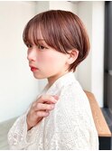 ショート美髪おくれ毛前髪カットオリーブベージュ_ba525392