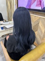 シアン 立川店(Shian)&nbsp;コテ巻き×ネイビーブルー