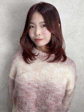 黒髪クラゲヘアーオリーブグレー小顔ココアベージュ