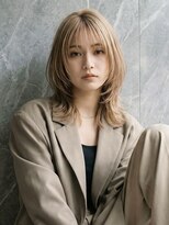 ロウル 渋谷(LOWRL)&nbsp;ミディアムレイヤー/似合わせカット/ハイトーンブリーチ/渋谷