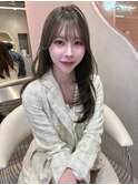 オリーブグレージュ　顔まわりカット　レイヤーカット