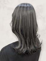エルプラスヘアー(L+hair)&nbsp;艶感髪質改善カラー大人可愛い白髪染めハイライト外ハネロング