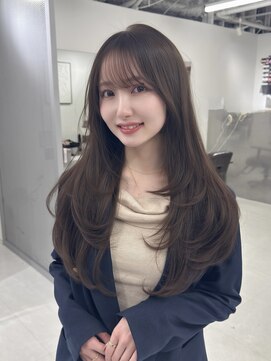 ハピネス 梅田茶屋町店(HAPPINESS) 韓国ヘア/レイヤー/顔周りカット/ブリーチなしオリーブベージュ