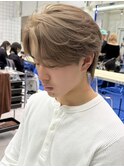メンズミルクティーベージュコンマヘアアッシュグレージュカラー