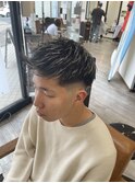 ホワイトメッシュジェットモヒカンフェード