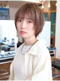 丸みショートカット/大人ショートボブ/ハイライト