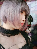 ランプヘアー(LAMP HAIR)&nbsp;ハイトーンシルバー寒色カラー透明感透け感小顔ショートボブ